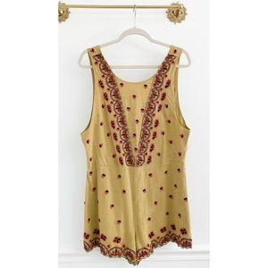 Free People Margarita Embroidered Mustard Romper